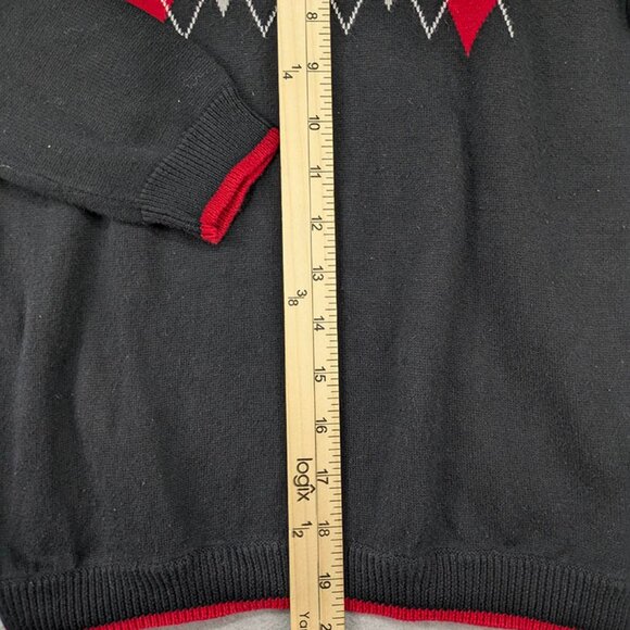 Hannah Andersson Sweater Girls 8 Black Argyle Preppy Old Money Academia School - Picture 6 of 10